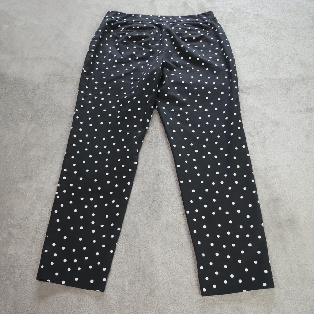 Halogen Taylor Fit Womens 4 Petite Black White Polka Dot Pants - Picture 5 of 11